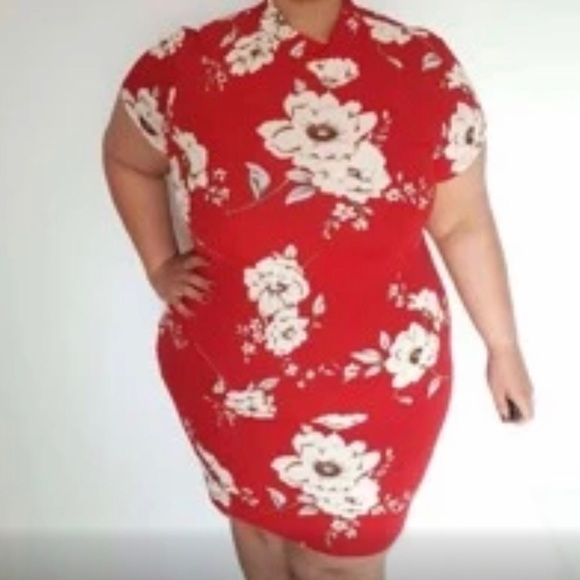 Red Floral Dress - Picture 5 of 5